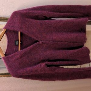 Purple Eileen Fisher mohair cardigan